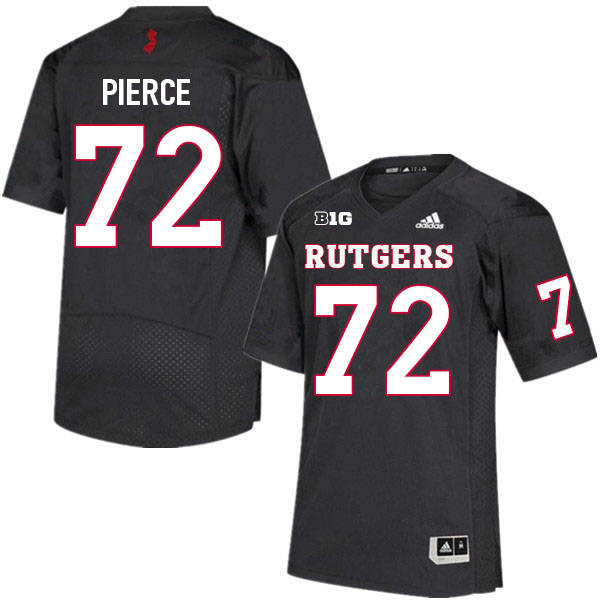 Men #72 Hollin Pierce Rutgers Scarlet Knights College Football Jerseys Sale-Black - Click Image to Close